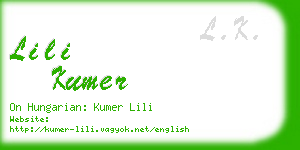 lili kumer business card